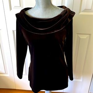 Talbots brown velvet like apres ski outfit Sz Petite